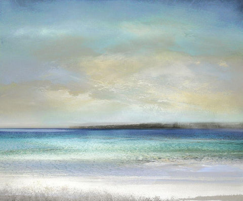 At the Shore White Modern Wood Framed Art Print with Double Matting by Messina, Jake