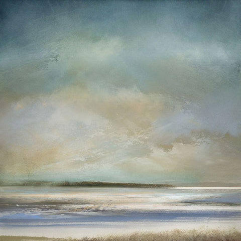 The Morning Shore White Modern Wood Framed Art Print with Double Matting by Messina, Jake