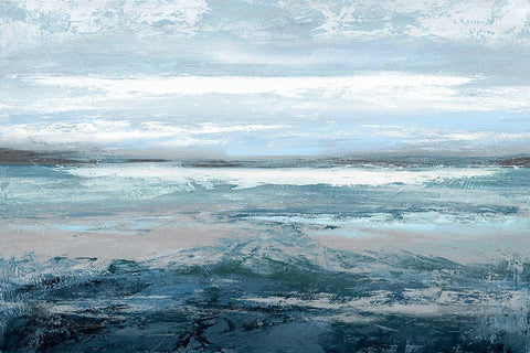 Aqua In Motion Black Ornate Wood Framed Art Print with Double Matting by Messina, Jake