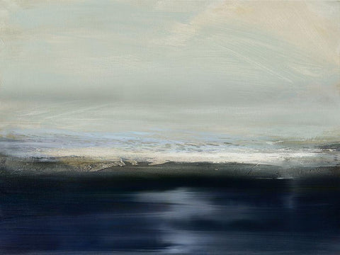 Land and Sky II White Modern Wood Framed Art Print with Double Matting by Messina, Jake