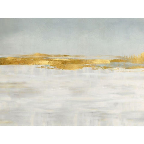 Gold Horizon I White Modern Wood Framed Art Print by Messina, Jake