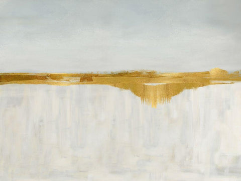 Gold Horizon II Black Ornate Wood Framed Art Print with Double Matting by Messina, Jake
