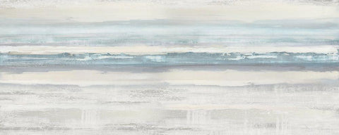 Boundless Aqua White Modern Wood Framed Art Print with Double Matting by Messina, Jake