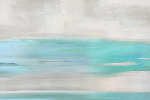 Acqua Stroke White Modern Wood Framed Art Print with Double Matting by Messina, Jake