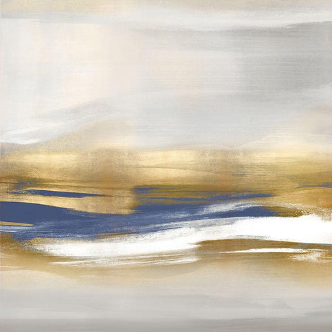 Gold Rush Blue II White Modern Wood Framed Art Print with Double Matting by Messina, Jake