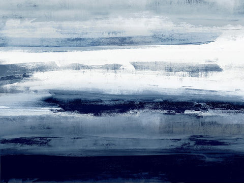 Indigo Passage I White Modern Wood Framed Art Print with Double Matting by Messina, Jake