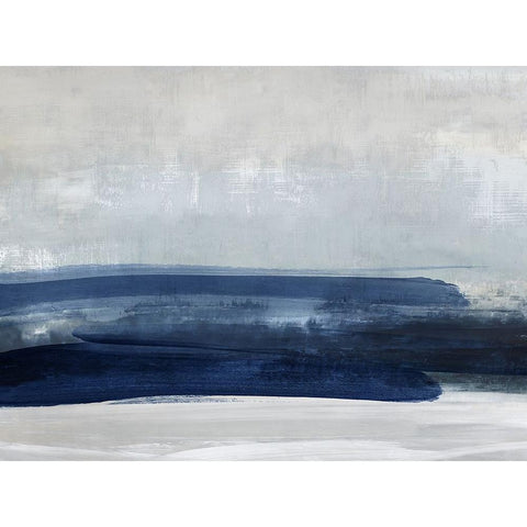 Blue View I White Modern Wood Framed Art Print by Messina, Jake