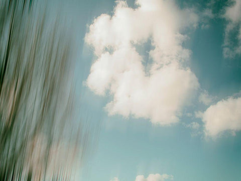 Cloud Formations White Modern Wood Framed Art Print with Double Matting by Plank, Savanah