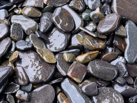 Beach rock detail White Modern Wood Framed Art Print with Double Matting by Plank, Savanah