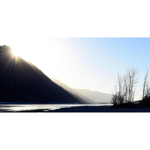 Knik River Black Modern Wood Framed Art Print with Double Matting by Plank, Savanah