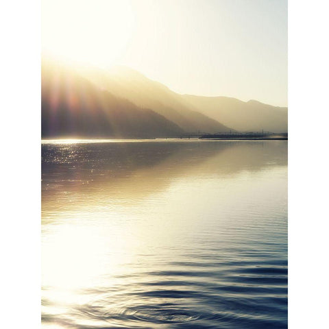 Knik River scenic White Modern Wood Framed Art Print by Plank, Savanah