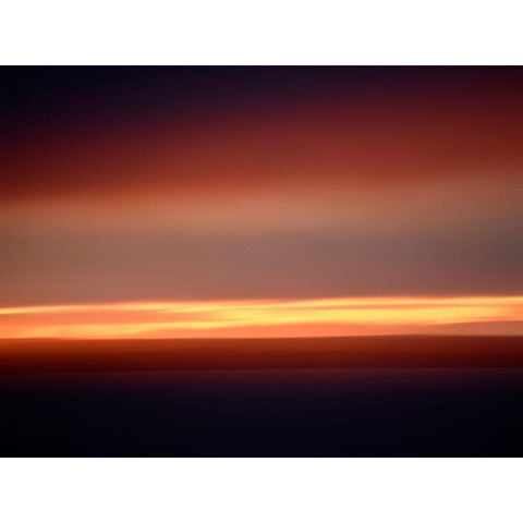 Abstract Sunset White Modern Wood Framed Art Print by Plank, Savanah