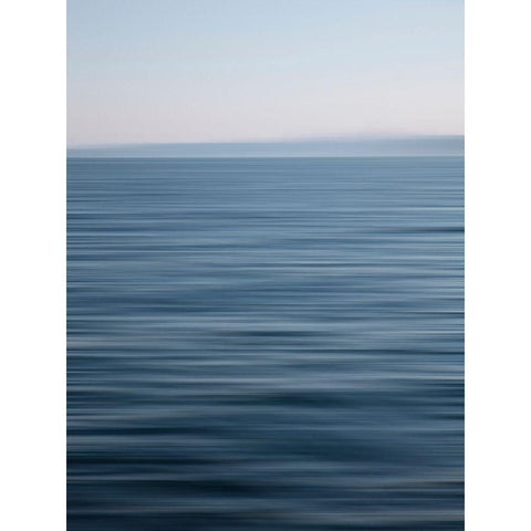 Abstract blue horizon White Modern Wood Framed Art Print by Plank, Savanah