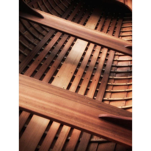 Wooden boat interior White Modern Wood Framed Art Print by Plank, Savanah