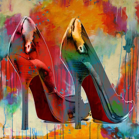 Stillettos I Black Modern Wood Framed Art Print by McGuire, Sarah