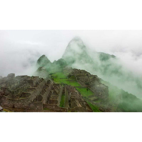 Machu Picchu Mist White Modern Wood Framed Art Print by Bennion, Scott