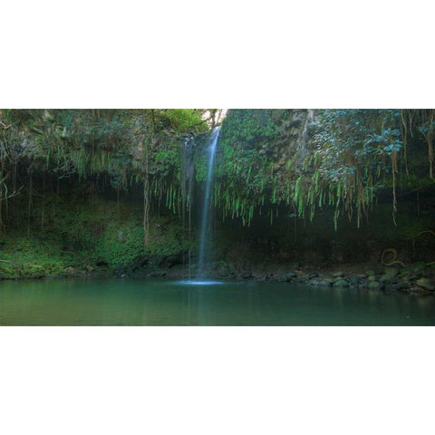 Twin Falls - Maui White Modern Wood Framed Art Print by Bennion, Scott