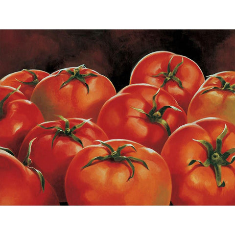 Pomodori White Modern Wood Framed Art Print by Mottinelli, Stefania