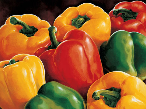 Peperoni White Modern Wood Framed Art Print with Double Matting by Mottinelli, Stefania