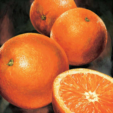 Arance Black Modern Wood Framed Art Print by Mottinelli, Stefania