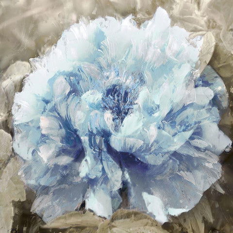 Solo Blue II Black Ornate Wood Framed Art Print with Double Matting by Sullivan, Shawna