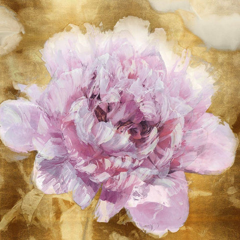 Solo Pink on Gold I Gold Ornate Wood Framed Art Print with Double Matting by Sullivan, Shawna