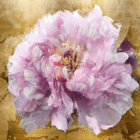 Solo Pink on Gold II White Modern Wood Framed Art Print by Sullivan, Shawna