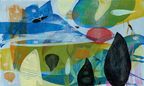 Under the Red Sun Black Ornate Wood Framed Art Print with Double Matting by Stevenett, Diane