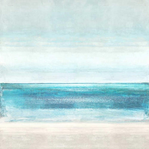 Azure Horizon Black Modern Wood Framed Art Print with Double Matting by Hamilton, Taylor