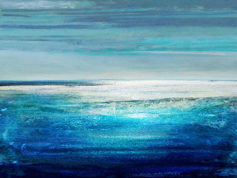Reflection on the Horizon II White Modern Wood Framed Art Print with Double Matting by Hamilton, Taylor