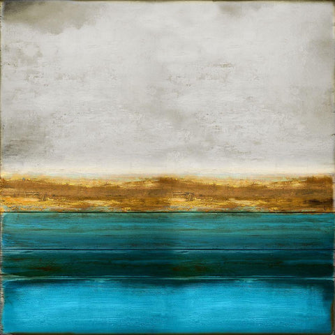 Gold onTurquoise Black Modern Wood Framed Art Print by Hamilton, Taylor