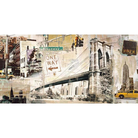 Manhattan Gold Ornate Wood Framed Art Print with Double Matting by Burke, Tyler