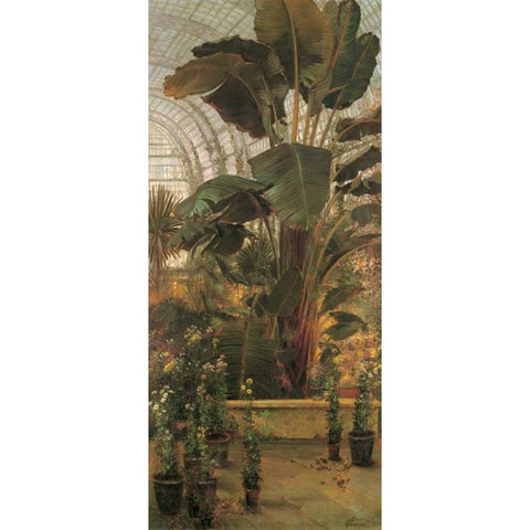 The Tropical House-Kew Gard Black Modern Wood Framed Art Print with Double Matting by Greenhalgh, Thomas