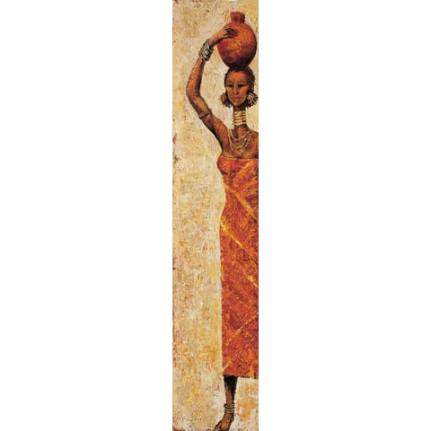 African Woman I Gold Ornate Wood Framed Art Print with Double Matting by Halley, Terence