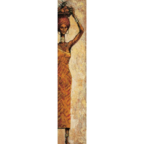 African Woman II White Modern Wood Framed Art Print by Halley, Terence