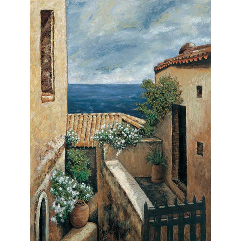 Coastal Village I Gold Ornate Wood Framed Art Print with Double Matting by Young, Thomas