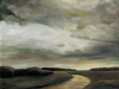 Light on the Water I Black Ornate Wood Framed Art Print with Double Matting by Mitchell, Todd