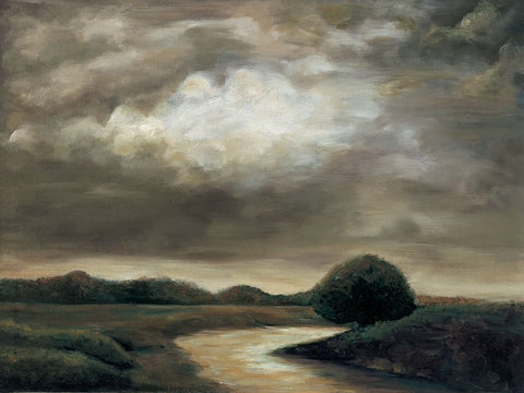 Light on the Water II Black Ornate Wood Framed Art Print with Double Matting by Mitchell, Todd