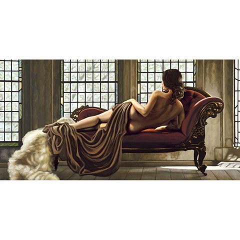 Golden Woman White Modern Wood Framed Art Print by Page, Thomas