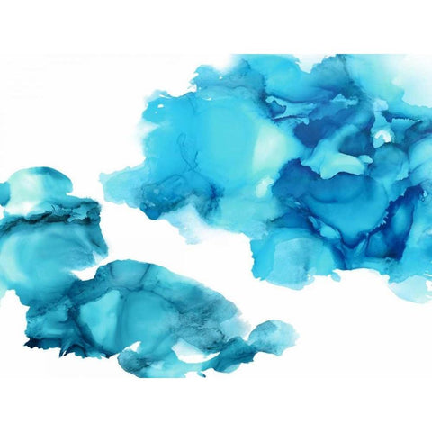 Elevate in Aqua White Modern Wood Framed Art Print by Mitchell, Lauren