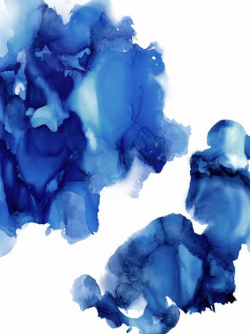 Elevate in Indigo  White Modern Wood Framed Art Print with Double Matting by Mitchell, Lauren