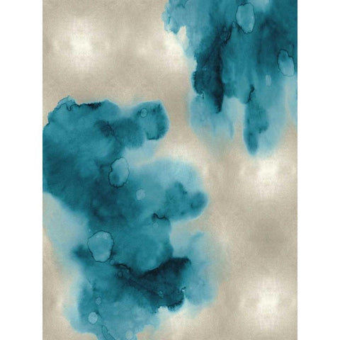 Entice in Aqua I White Modern Wood Framed Art Print by Mitchell, Lauren