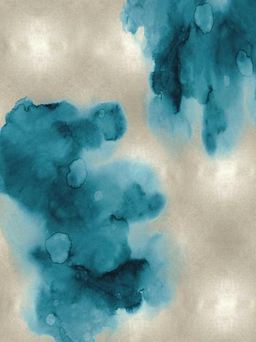 Entice in Aqua I Black Ornate Wood Framed Art Print with Double Matting by Mitchell, Lauren