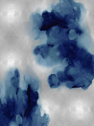 Entice in Indigo I White Modern Wood Framed Art Print with Double Matting by Mitchell, Lauren