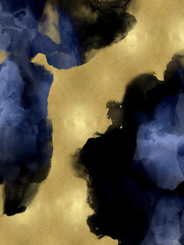 Midnight Gold I Black Ornate Wood Framed Art Print with Double Matting by Mitchell, Lauren