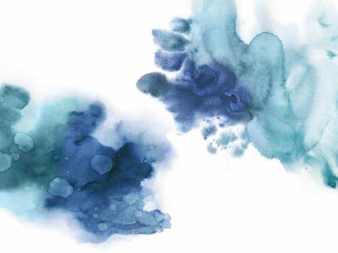 Tempting in Blue White Modern Wood Framed Art Print with Double Matting by Mitchell, Lauren