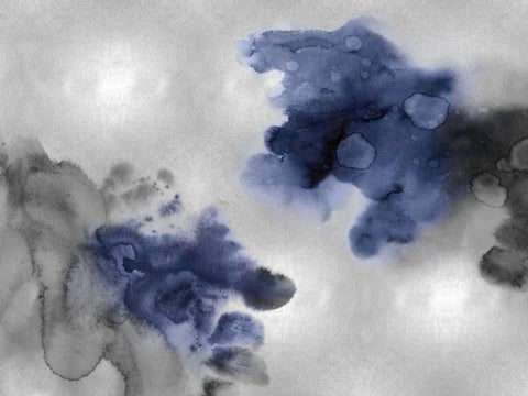 Tempting in Indigo White Modern Wood Framed Art Print with Double Matting by Mitchell, Lauren