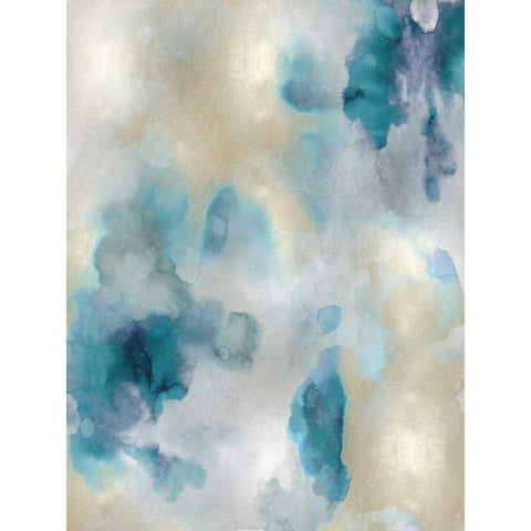 Whisper in Aqua III White Modern Wood Framed Art Print by Mitchell, Lauren