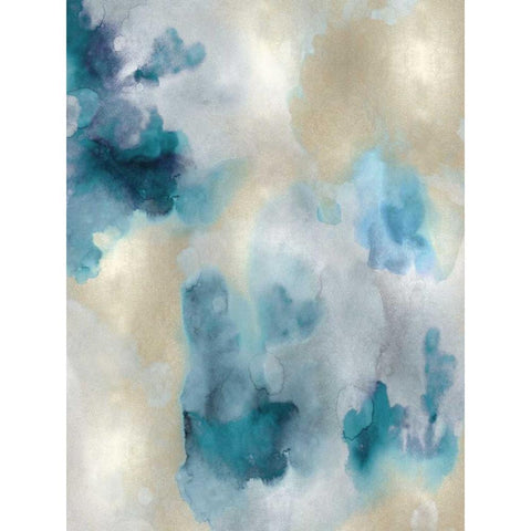 Whisper in Aqua IV White Modern Wood Framed Art Print by Mitchell, Lauren