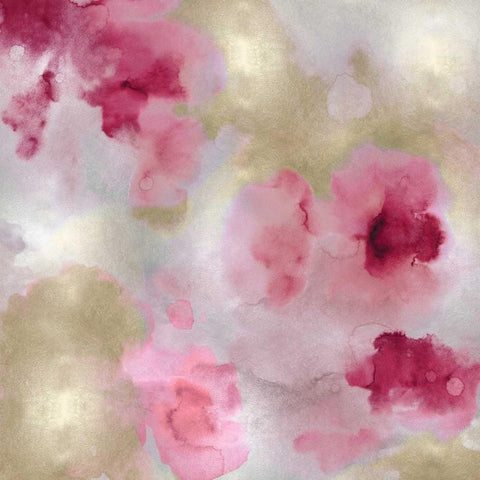 Whisper in Blush I Black Ornate Wood Framed Art Print with Double Matting by Mitchell, Lauren